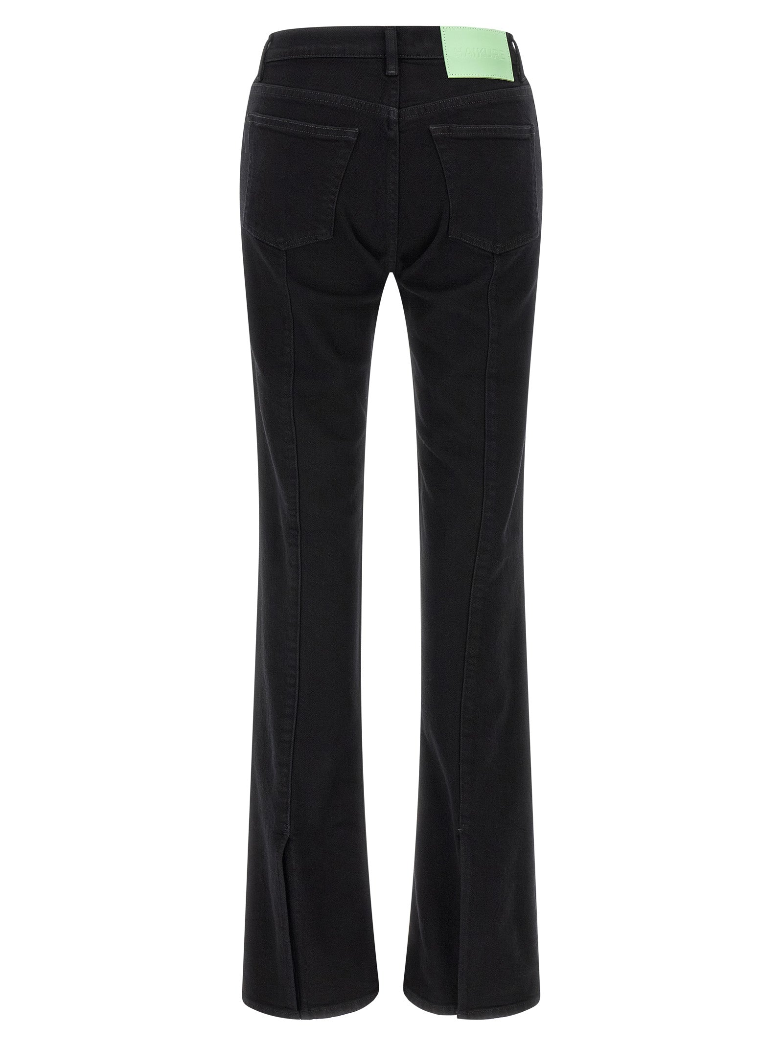 Haikure Black Cotton Flared Jeans