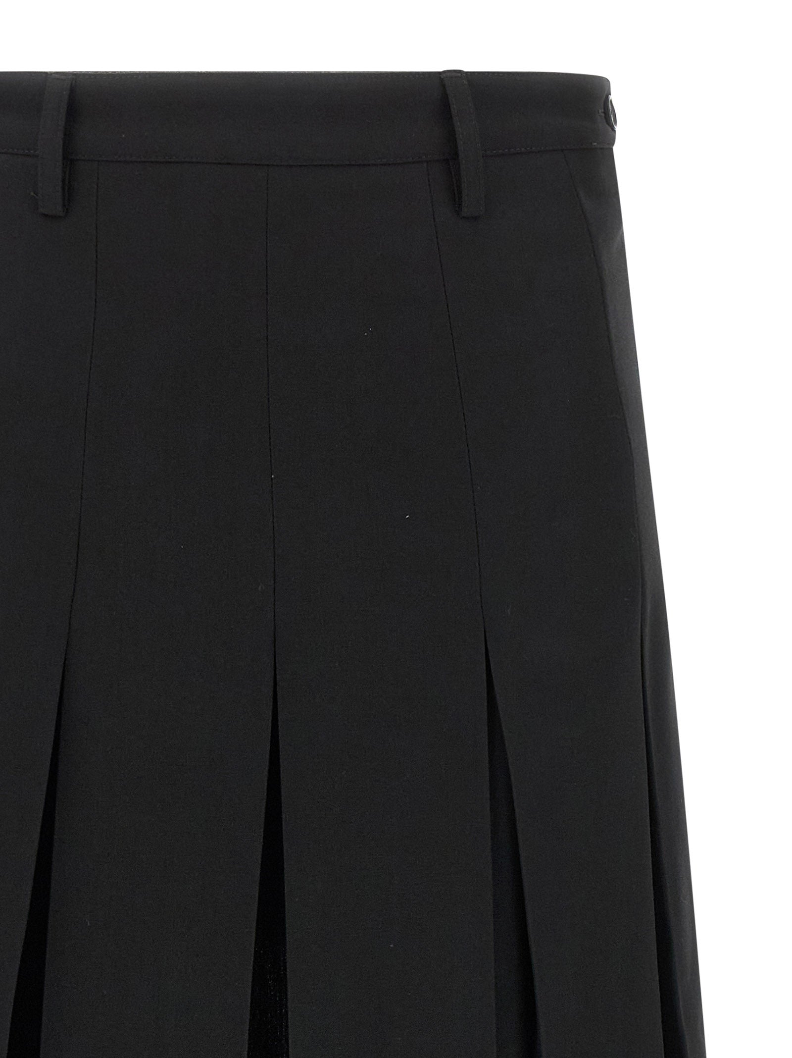 MM6 Maison Margiela Black Polyester Midi Skirt