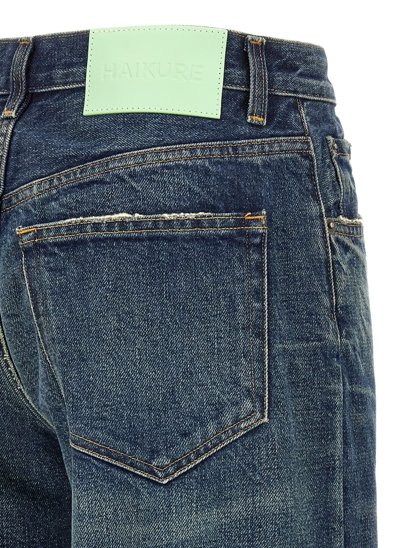 Haikure Blue Cotton Relaxed Fit Jeans