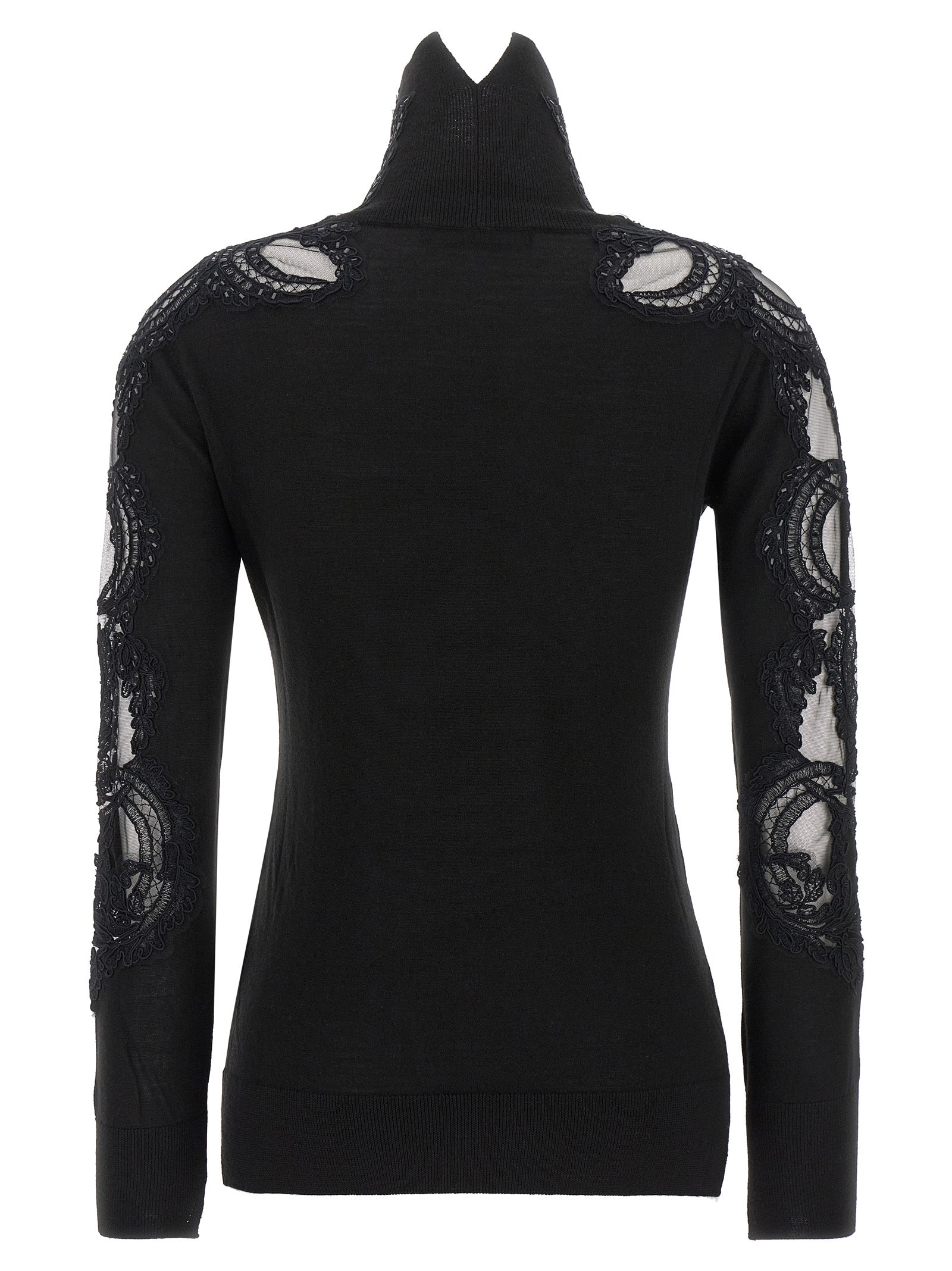 Ermanno Scervino Black Virgin Wool Cardigan