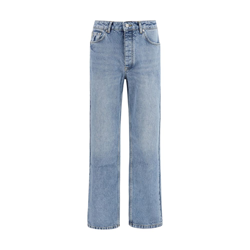 Represent Blue Cotton Straight-Leg Jeans