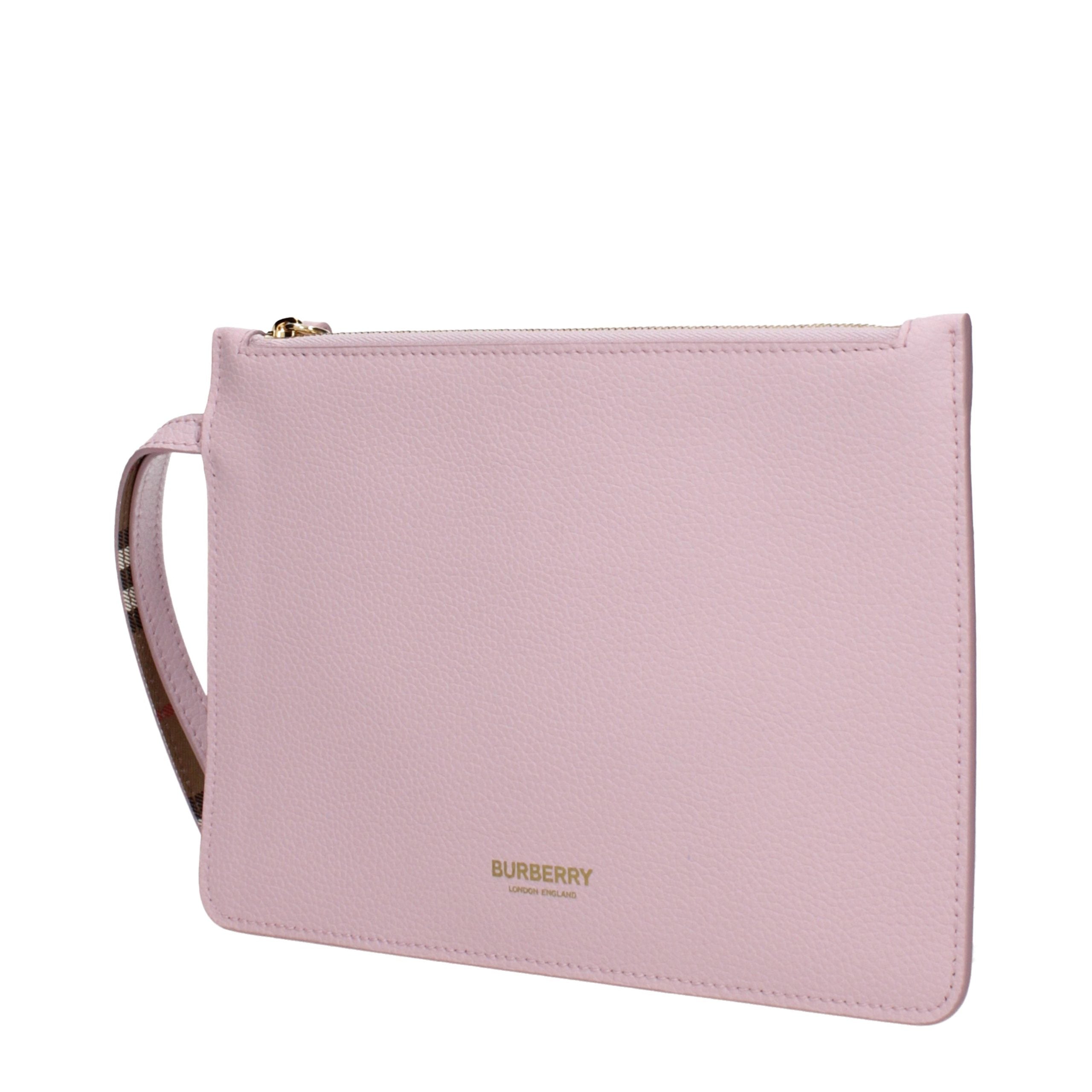 Burberry Pink Leather Clutch Bag