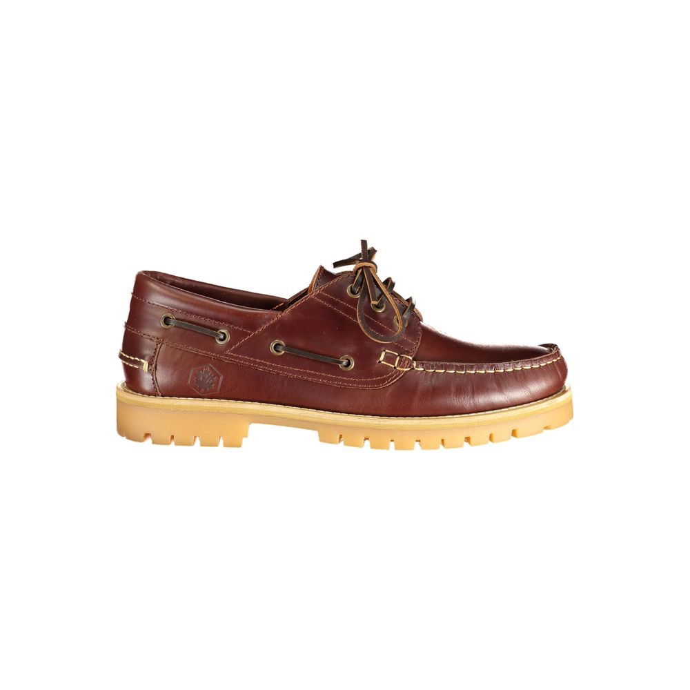 Lumberjack Brown Leather Slip-On Loafers