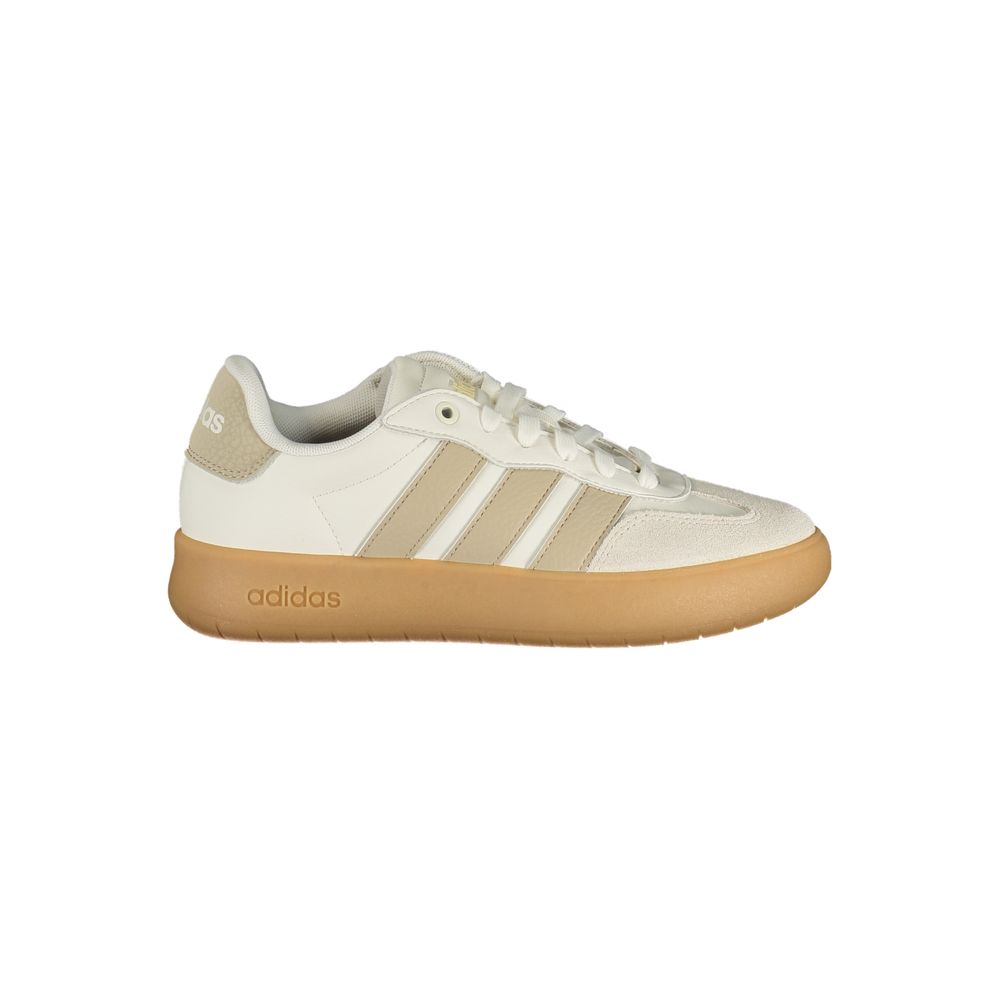 Adidas White Polyester Athletic Sneakers