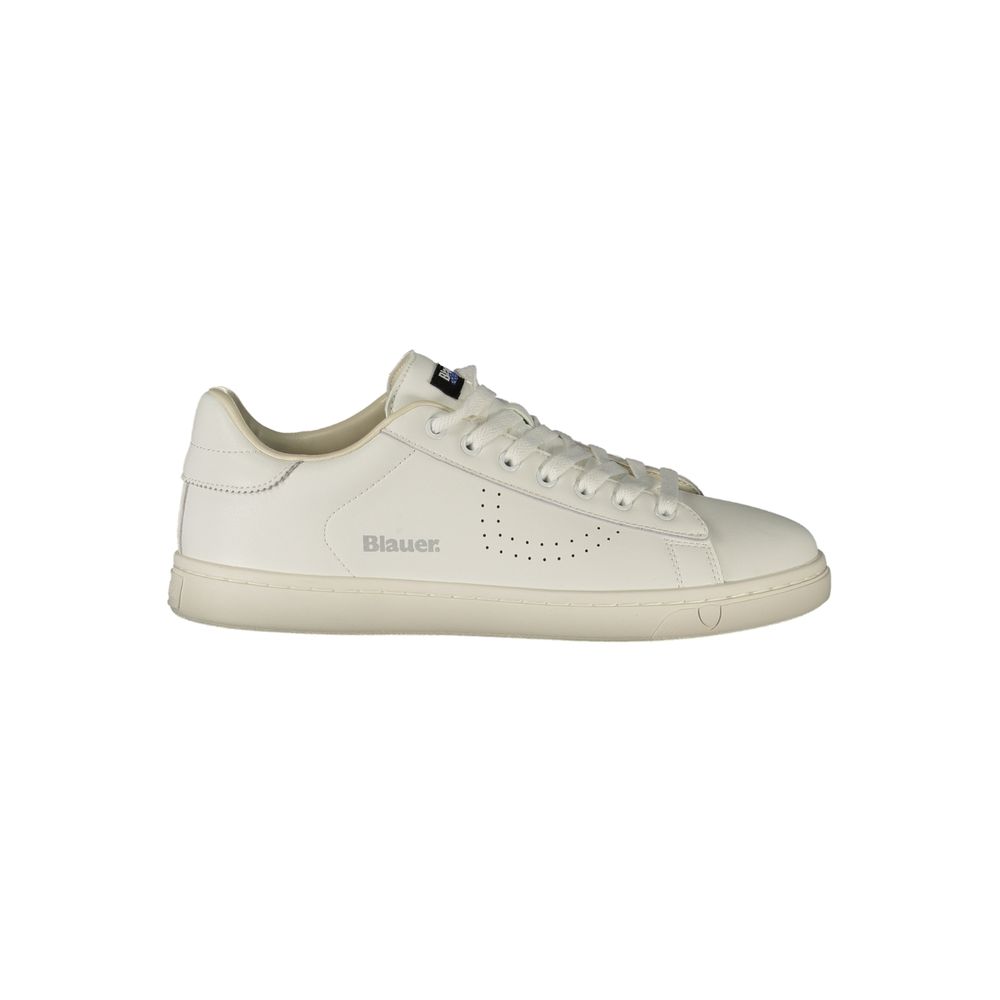 Blauer White Polyester Athletic Sneakers