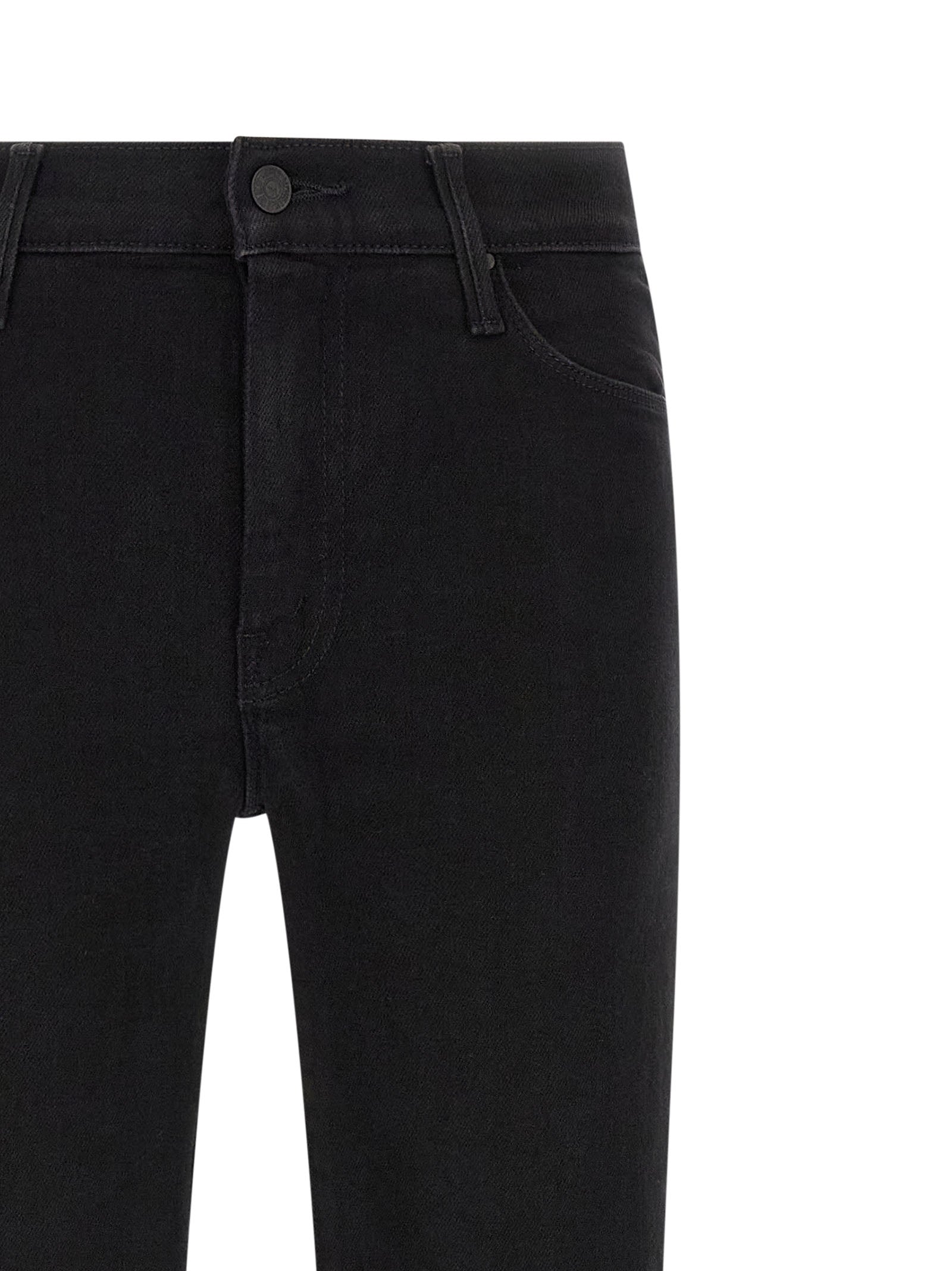 Mother Denim Black Cotton Flared Jeans