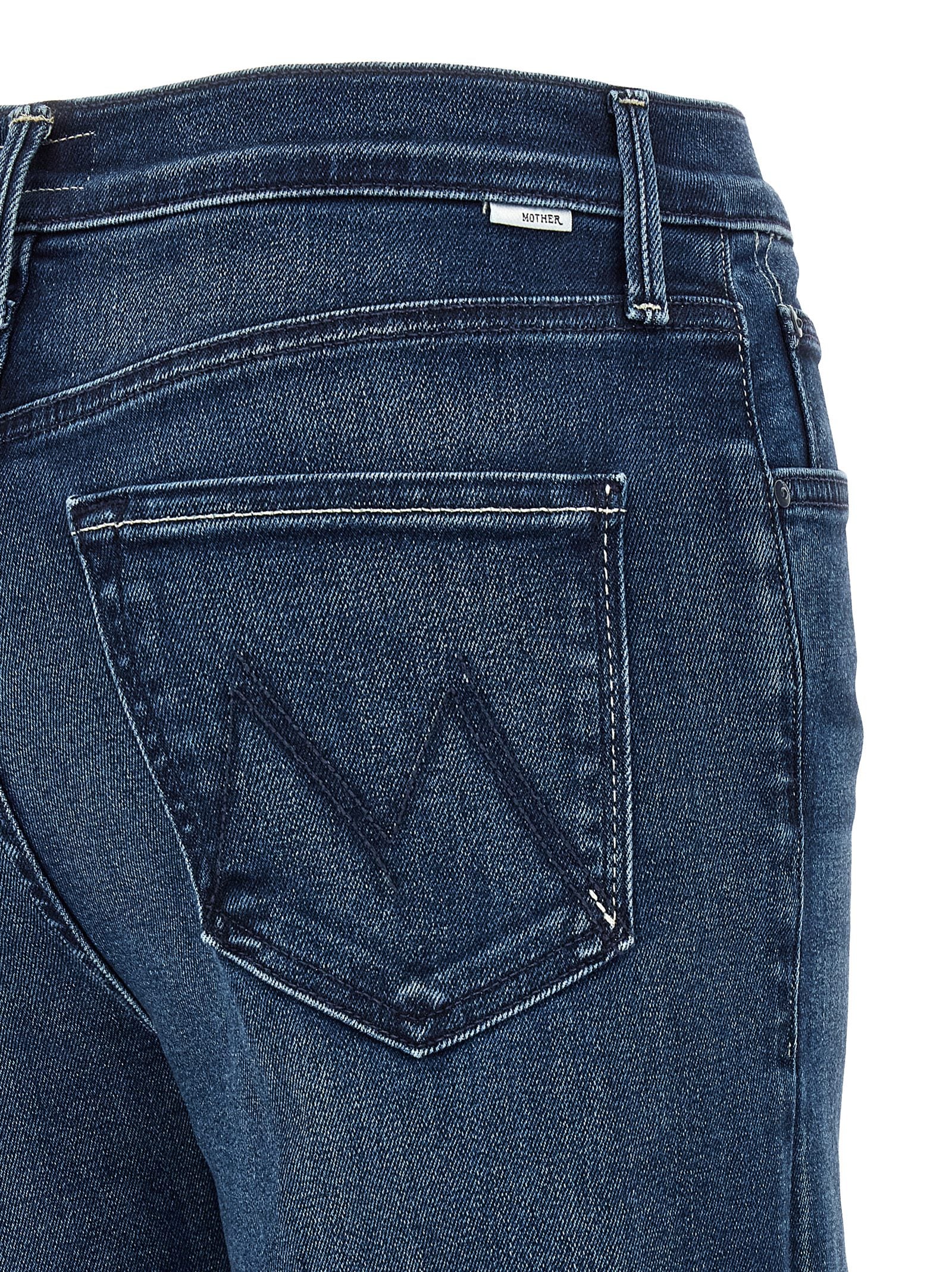 Mother Denim Blue Cotton Straight-Leg Jeans