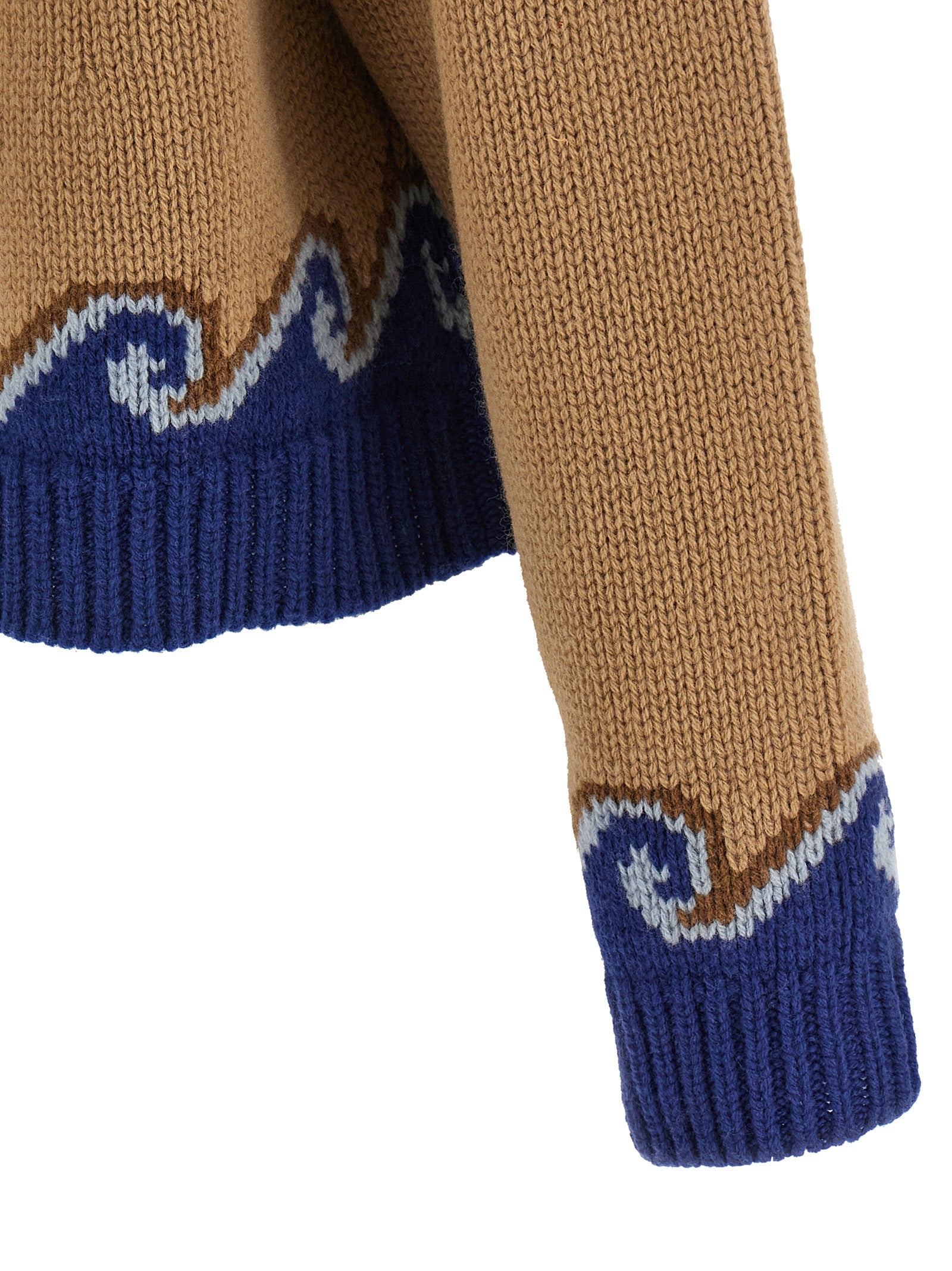 Alanui Beige Virgin Wool Cardigan