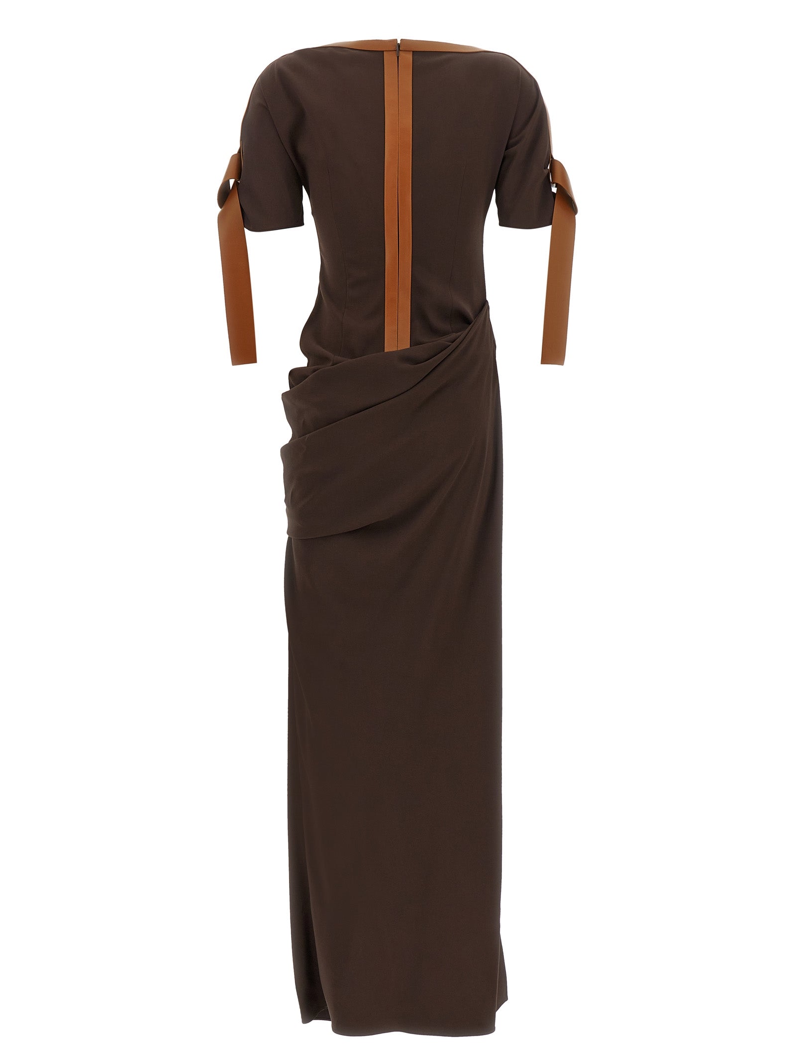 Ferragamo Brown Viscose Long Dress