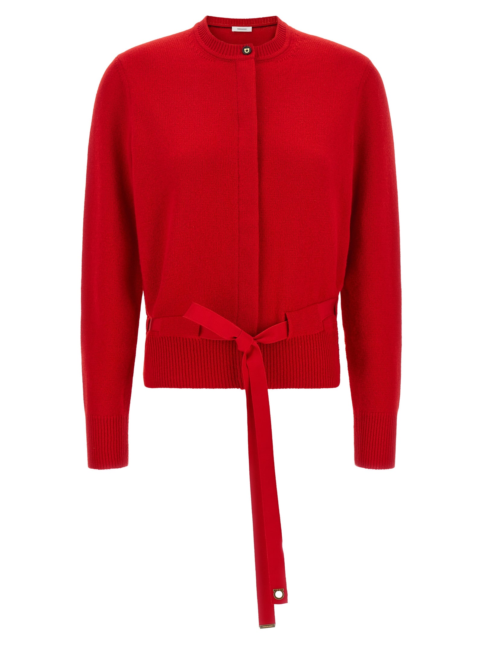 Ferragamo Red Cashmere Cardigan