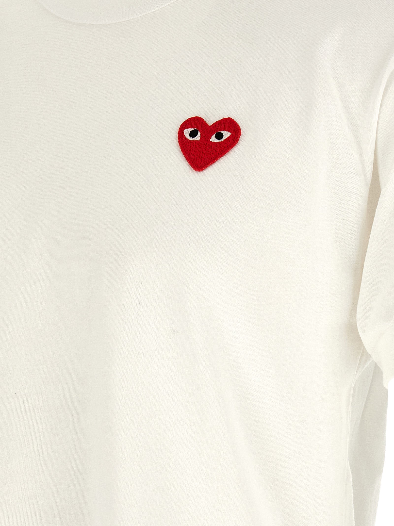 Comme Des Garçons Play White Cotton T-Shirt