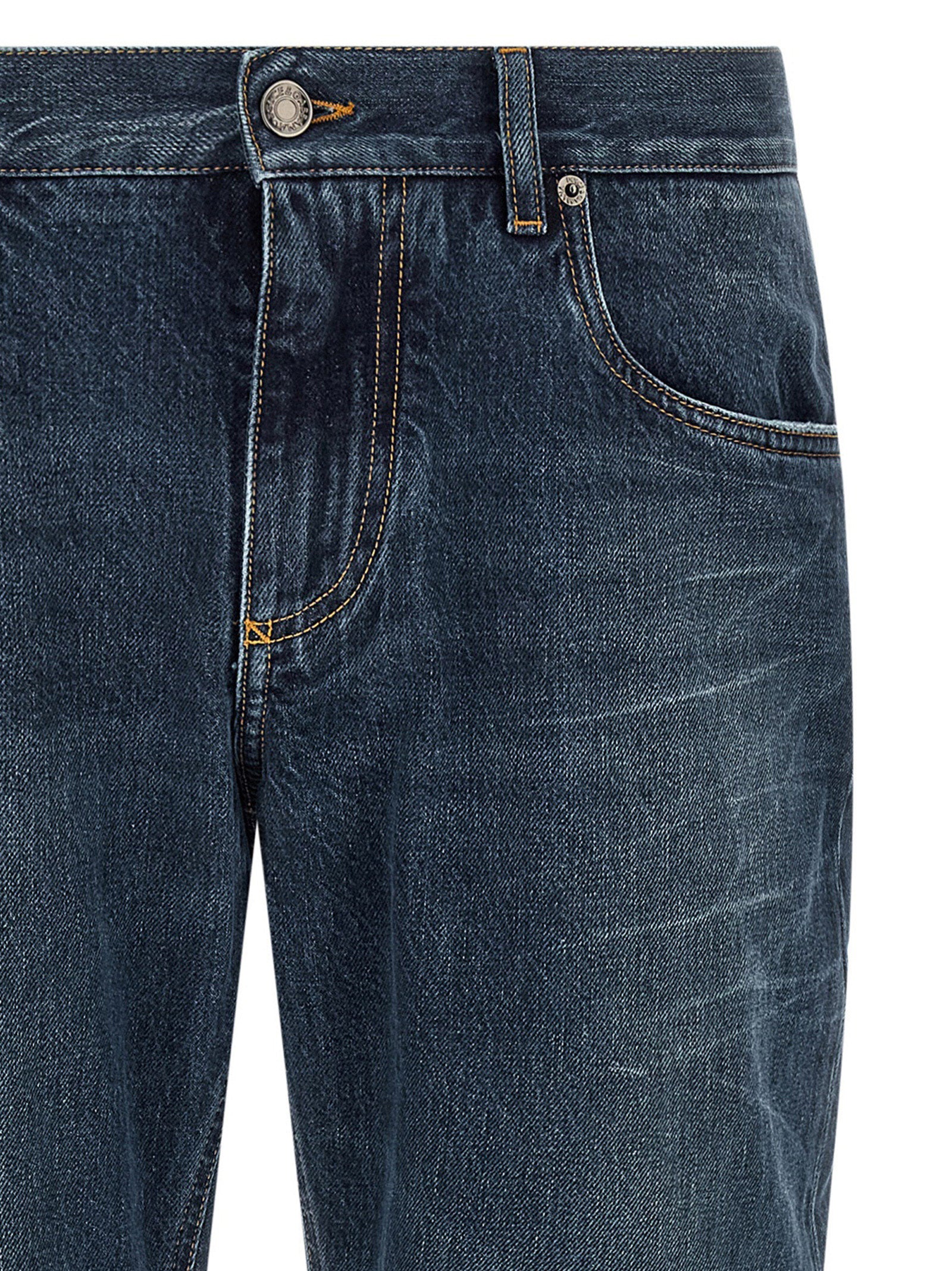 Dolce & Gabbana Blue Cotton Straight-Leg Jeans