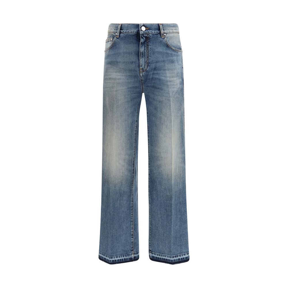 Amiri Blue Cotton Straight-Leg Jeans