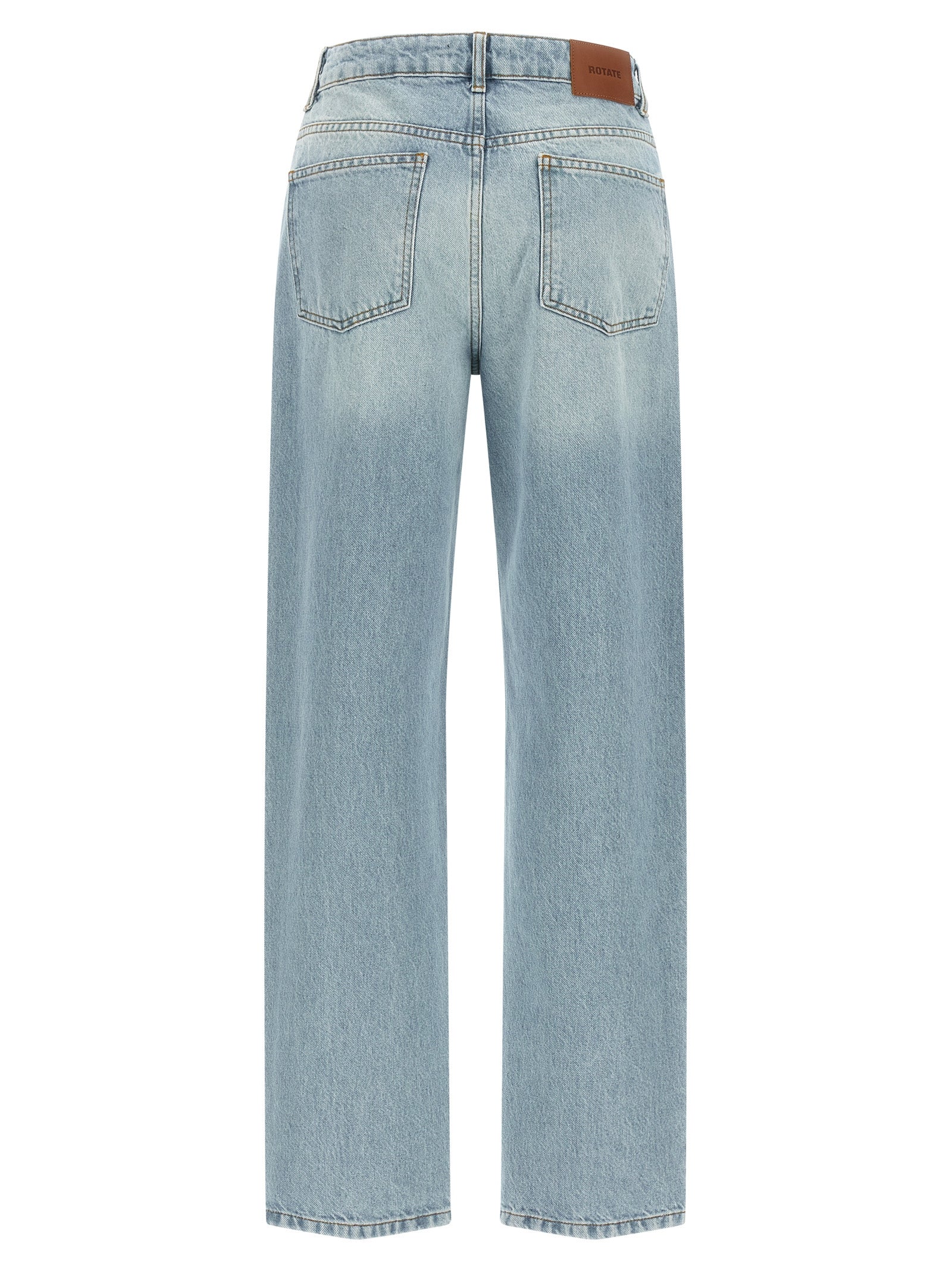 ROTATE BIRGER CHRISTENSEN Blue Organic Cotton Straight-Leg Jeans