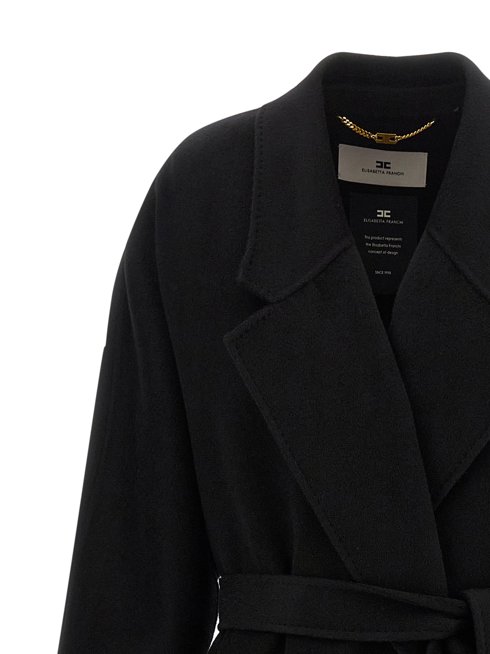 Elisabetta Franchi Black Wool Coat