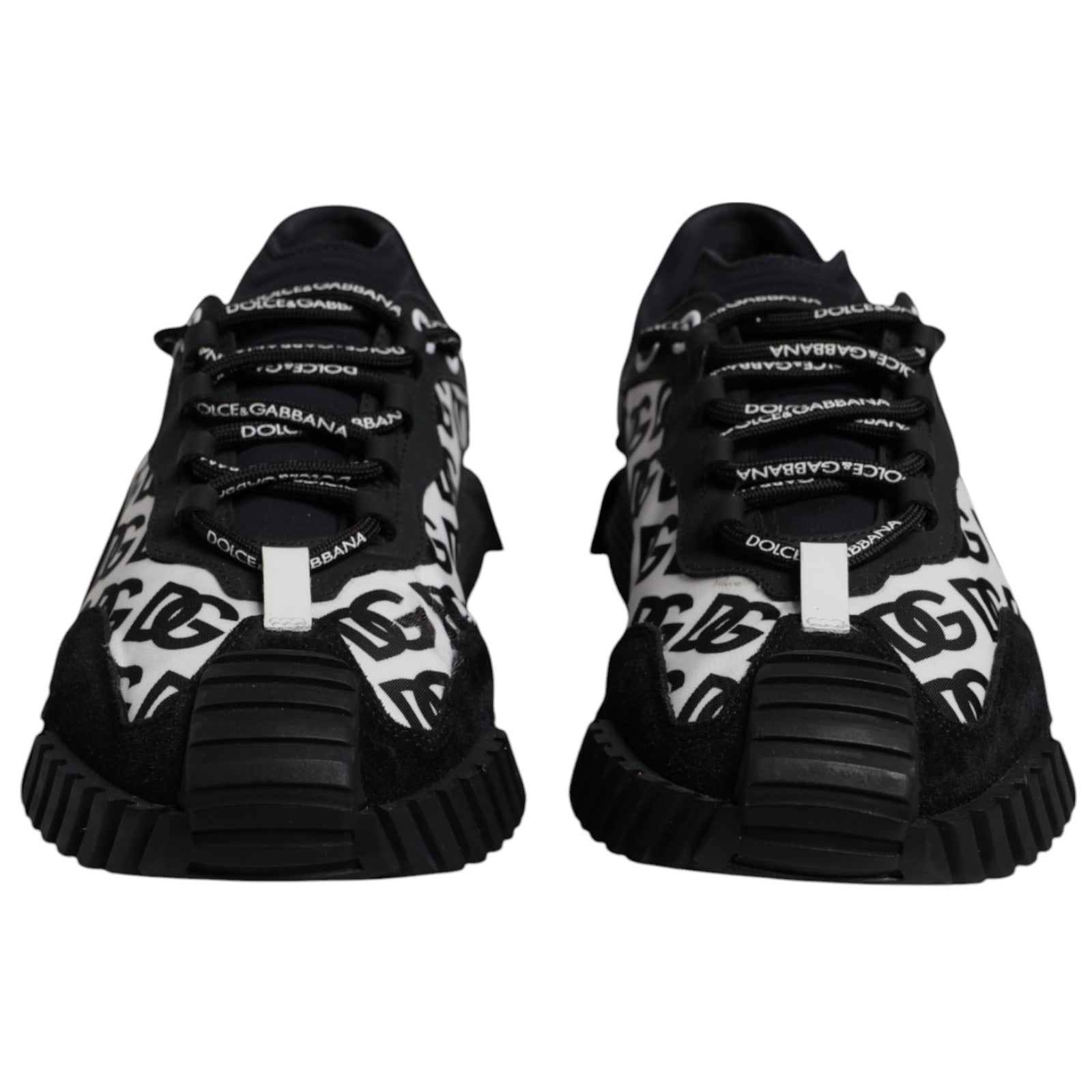 Dolce & Gabbana Black Logo Lace Up Low Top NS1 Sneakers Shoes