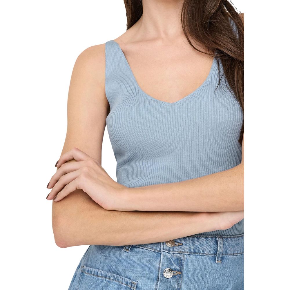 Jacqueline De Yong Blue Viscose Tank Tops