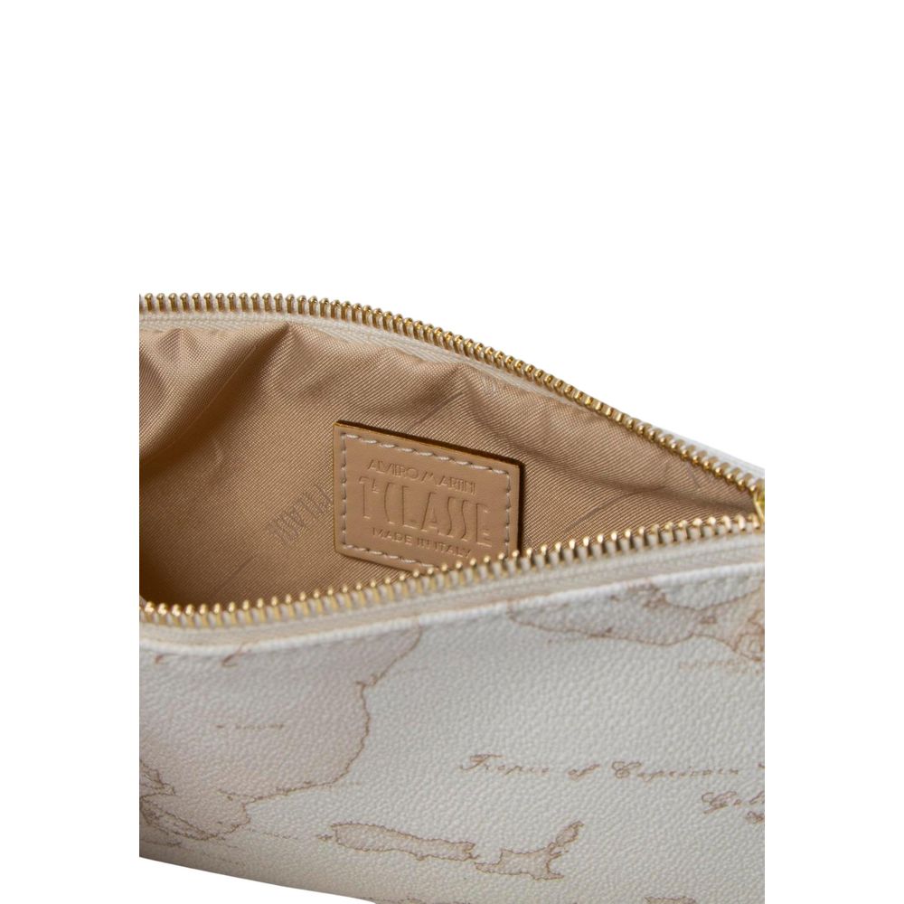 Alviero Martini Prima Classe White Cotton Clutch Bag