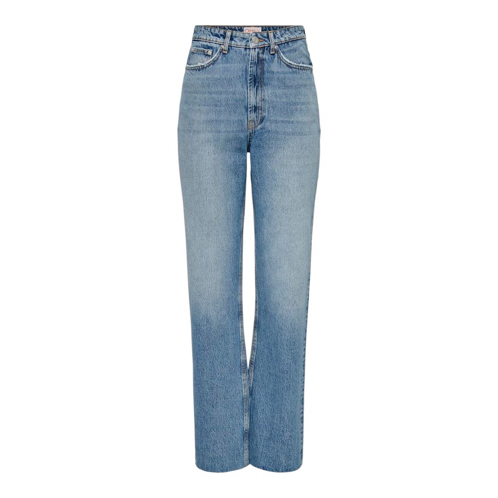 Only Light Blue Cotton Relaxed Fit Jeans