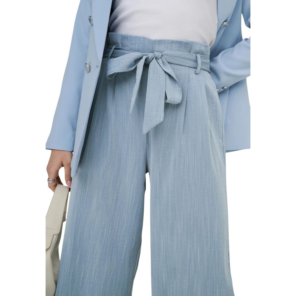 Only Blue Viscose Casual Pants