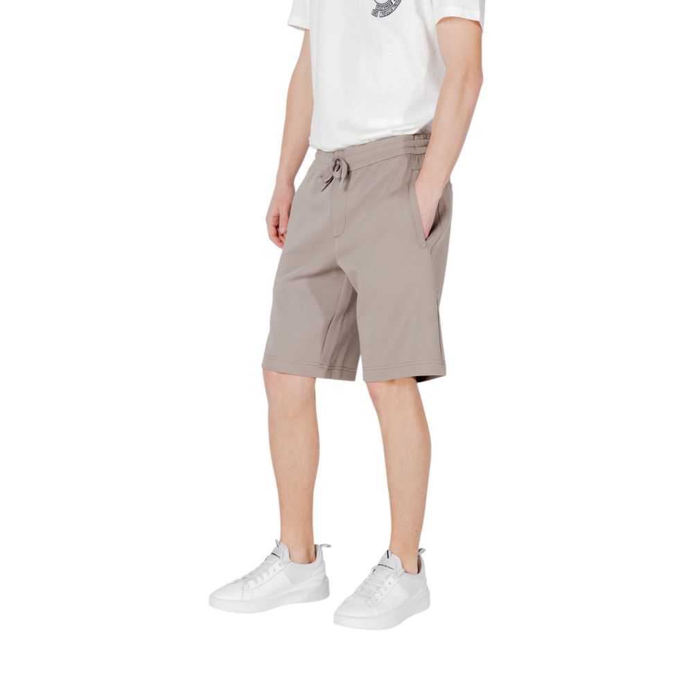 Armani Exchange Brown Cotton Bermuda Shorts