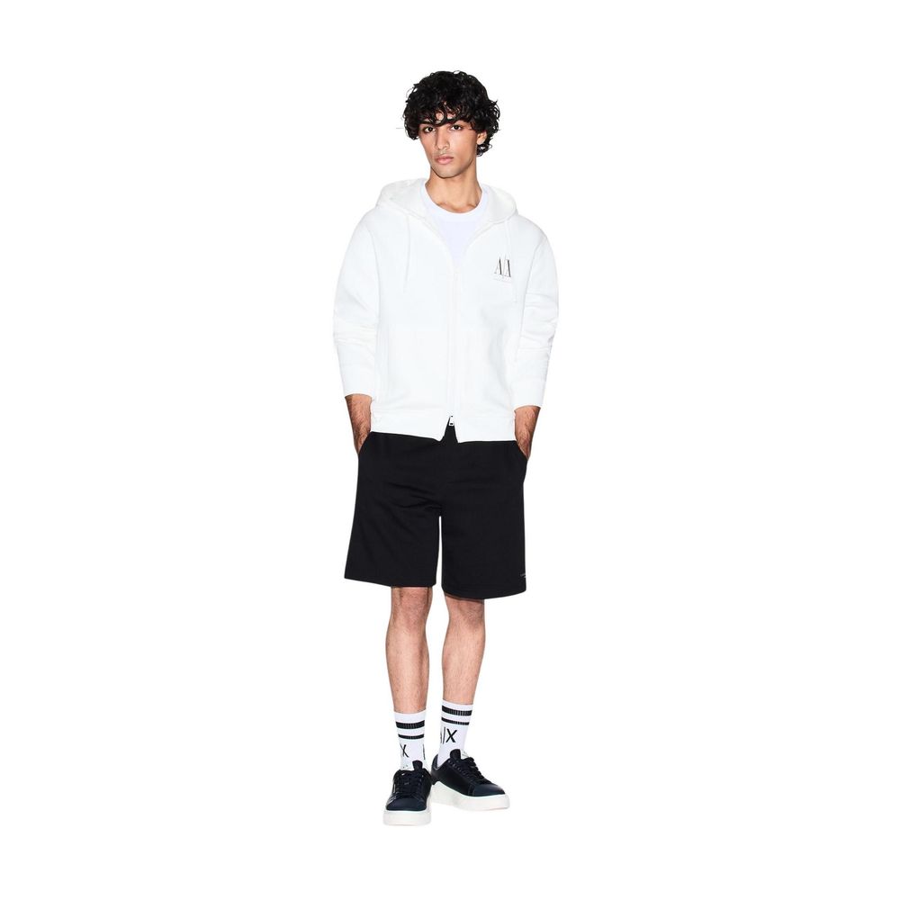 Armani Exchange White Cotton Hoodie