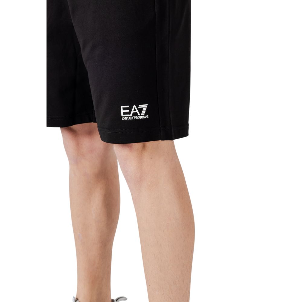 EA7 Emporio Armani Black Cotton Bermuda Shorts