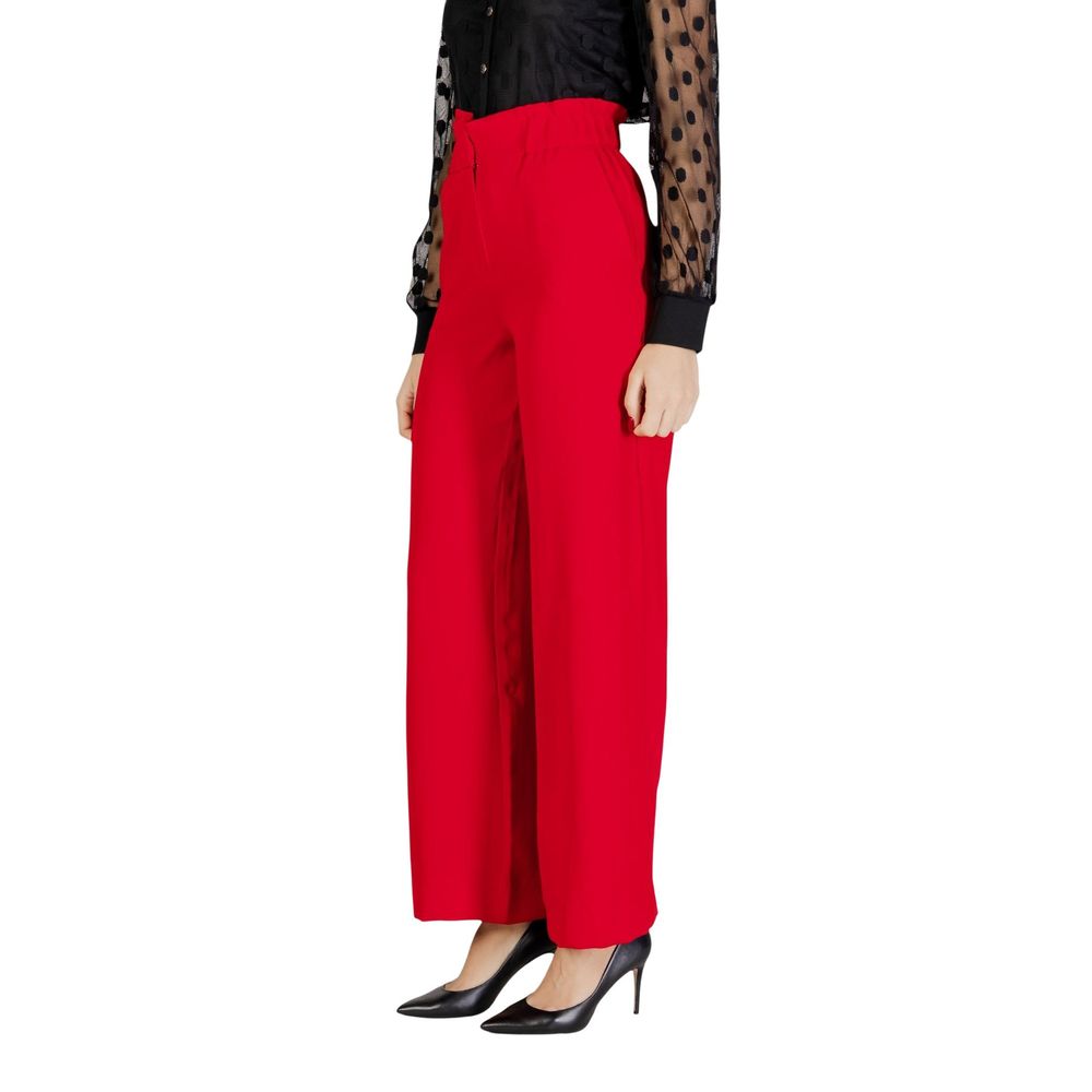 Morgan De Toi Red Polyester Casual Pants