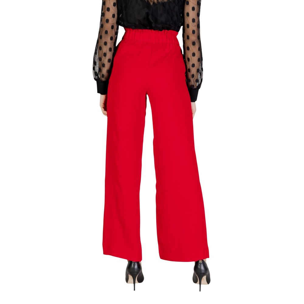 Morgan De Toi Red Polyester Casual Pants