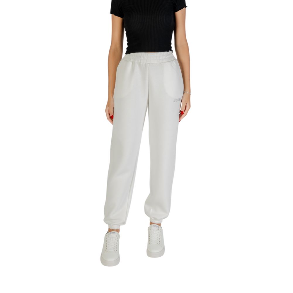 Guess Active White Viscose Joggers (Workout Pants)