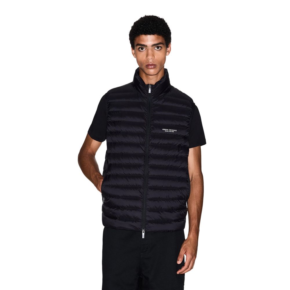 Armani Exchange Black Polyamide Sleeveless Jacket