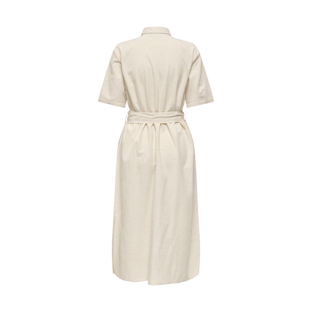 Jacqueline De Yong Beige Cotton Long Dress