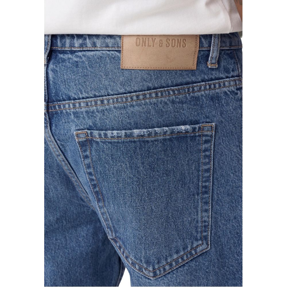 Only & Sons Blue Cotton Relaxed Fit Jeans