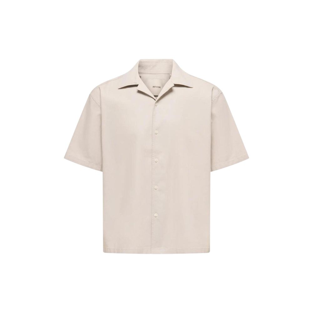 Only & Sons Beige Cotton Shortsleeve Shirt