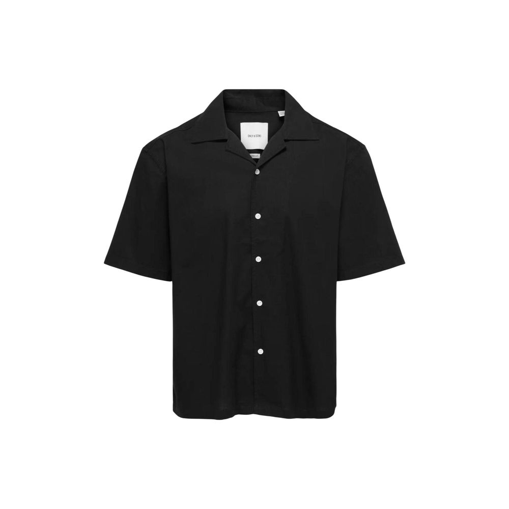 Only & Sons Black Cotton Shortsleeve Shirt