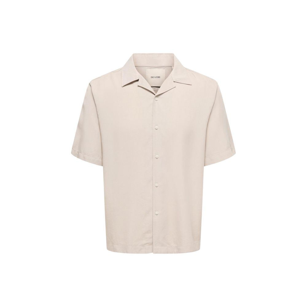 Only & Sons Beige Tencel Shortsleeve Shirt