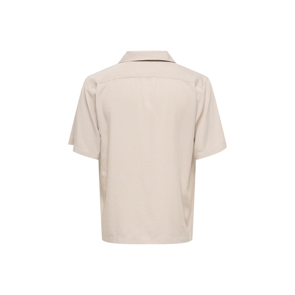 Only & Sons Beige Tencel Shortsleeve Shirt