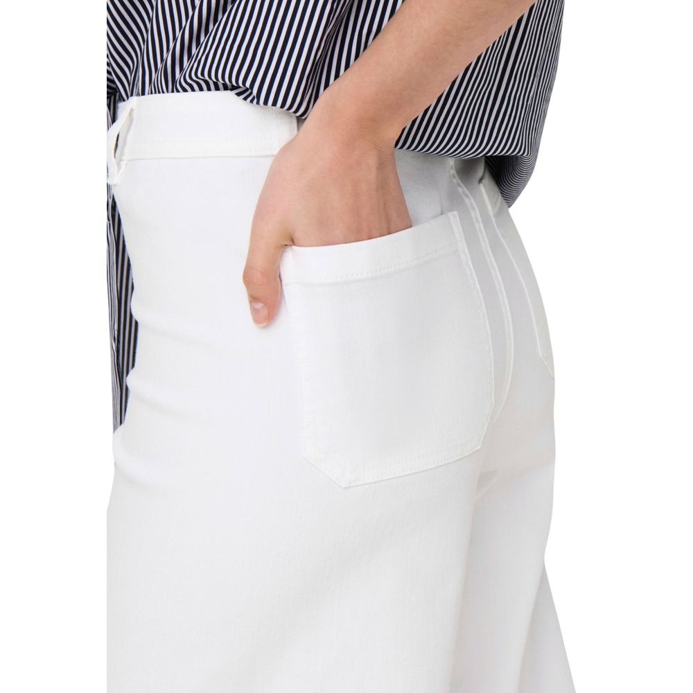 Jacqueline De Yong White Cotton Flared Pants