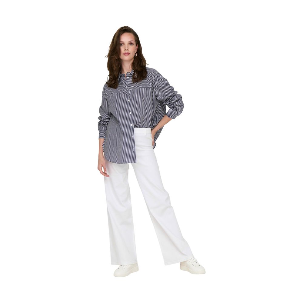 Jacqueline De Yong White Cotton Flared Pants