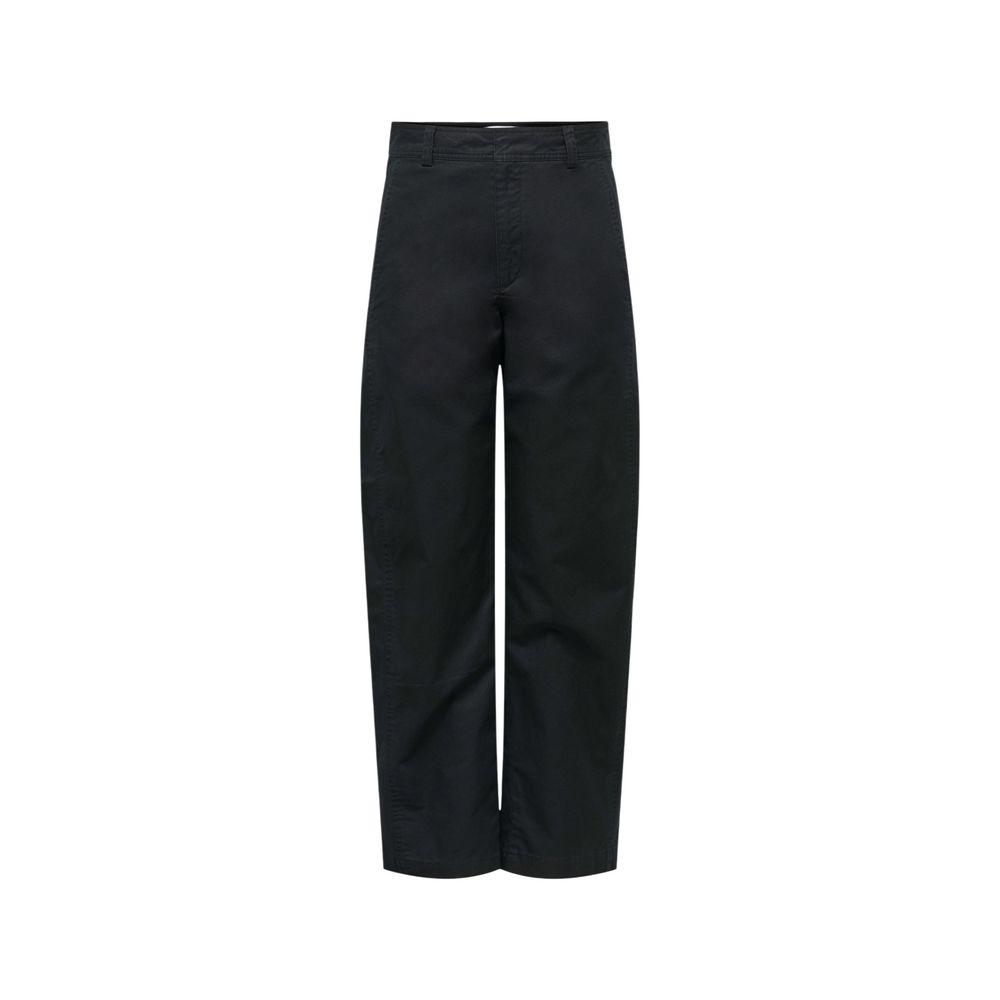Jacqueline De Yong Black Cotton Casual Pants