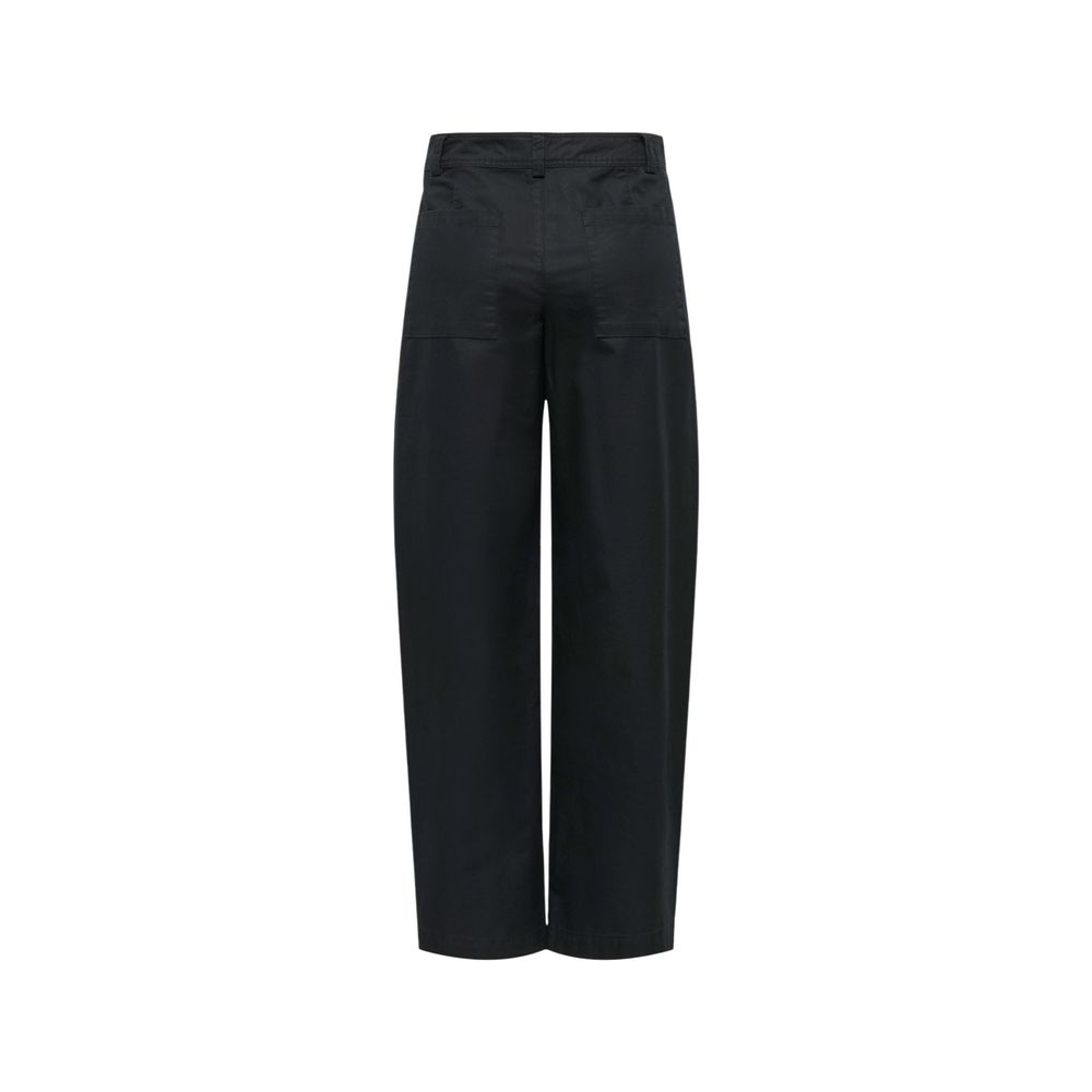 Jacqueline De Yong Black Cotton Casual Pants