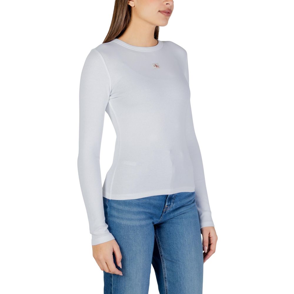 Calvin Klein Jeans White Cotton Long Sleeve T-Shirt
