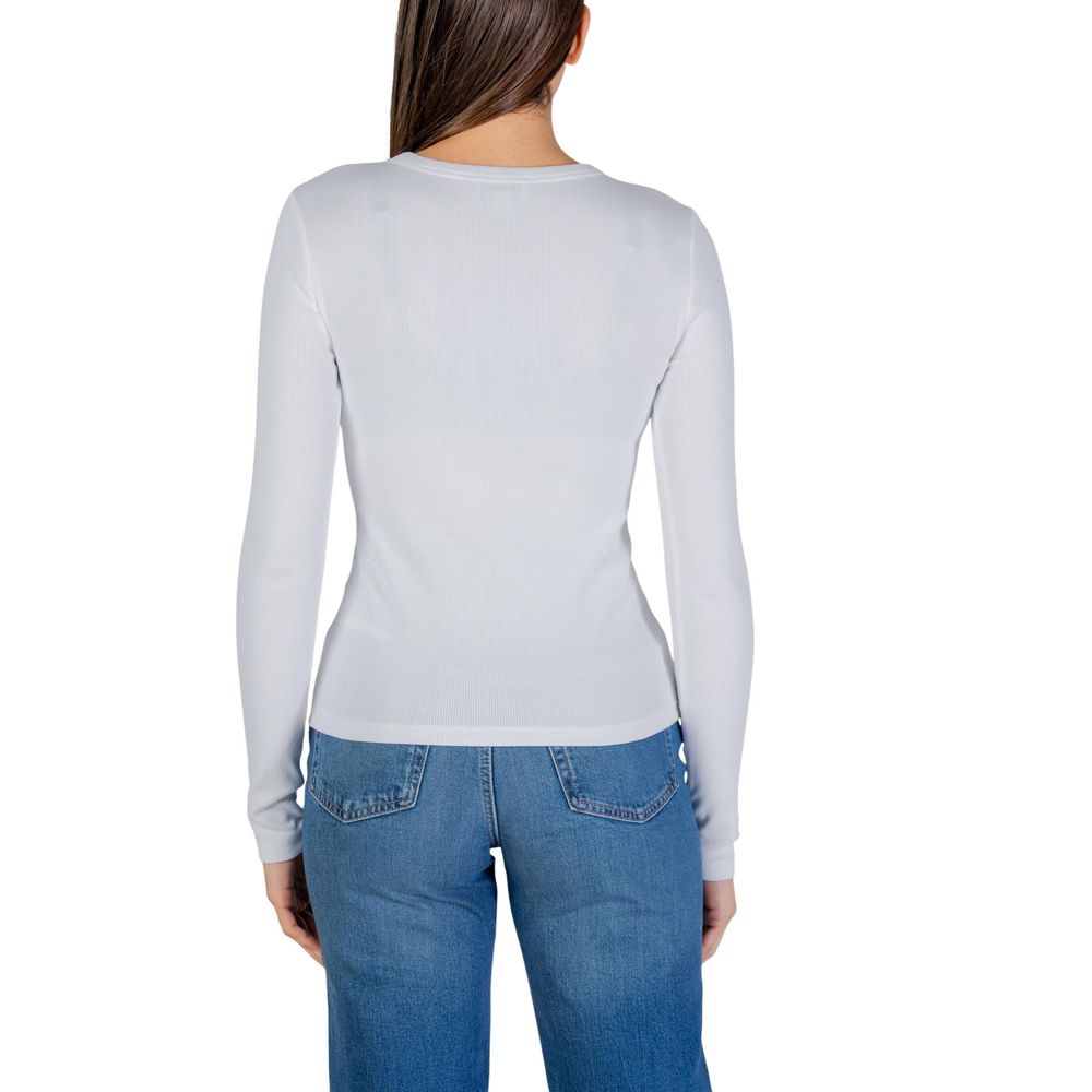 Calvin Klein Jeans White Cotton Long Sleeve T-Shirt