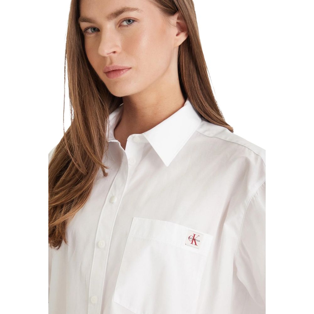 Calvin Klein Jeans White Cotton Blouse