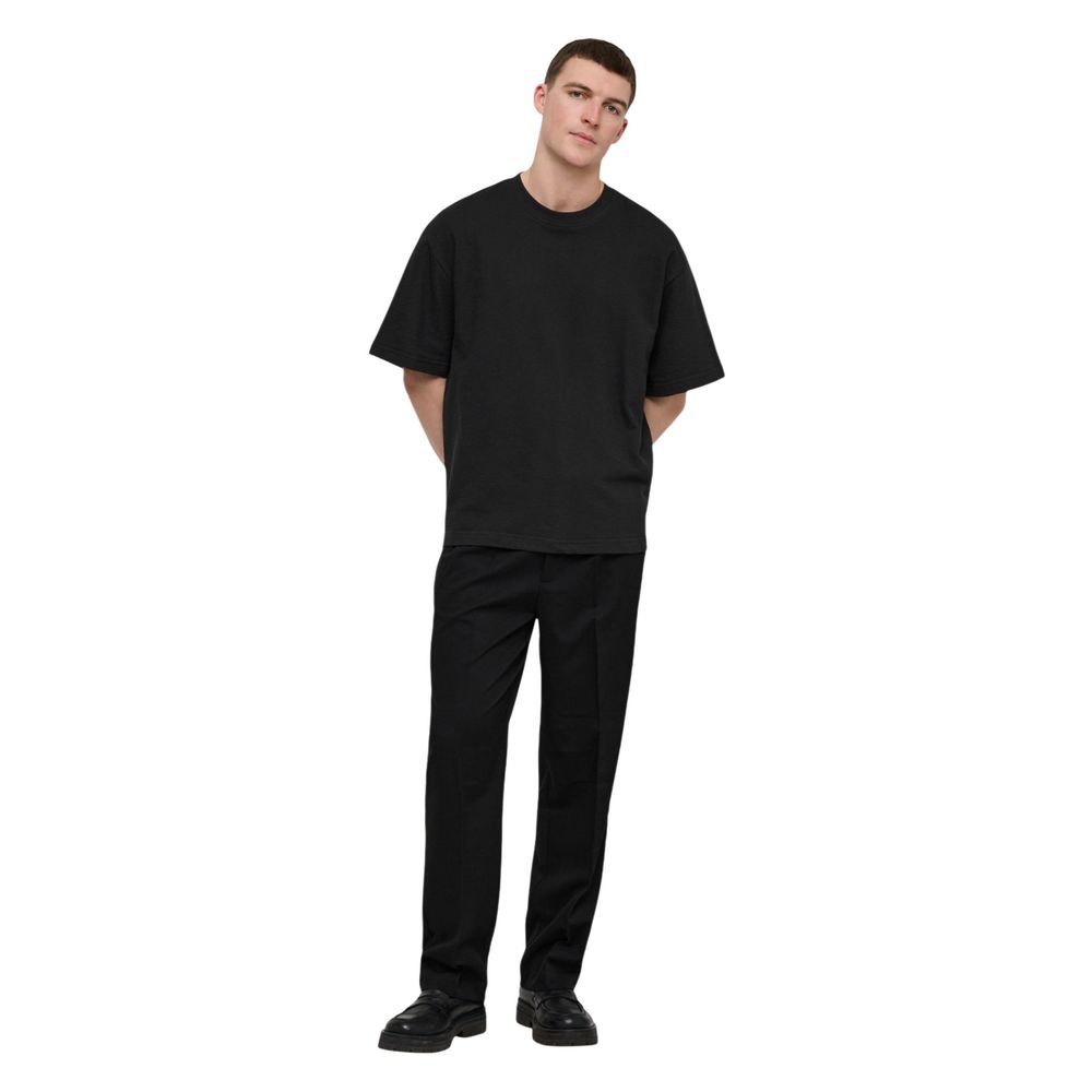 Only & Sons Black Cotton T-Shirt