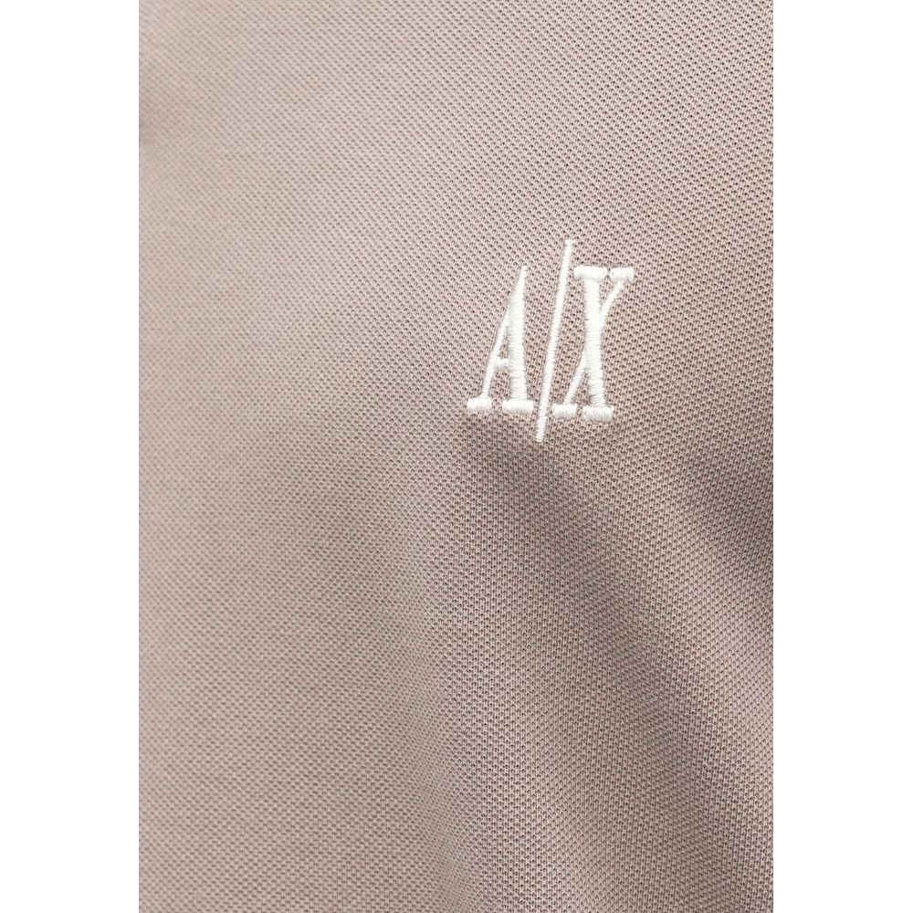 Armani Exchange Brown Cotton Polo Shirt