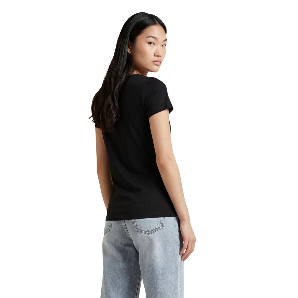 EA7 Emporio Armani Black Elastane T-Shirt