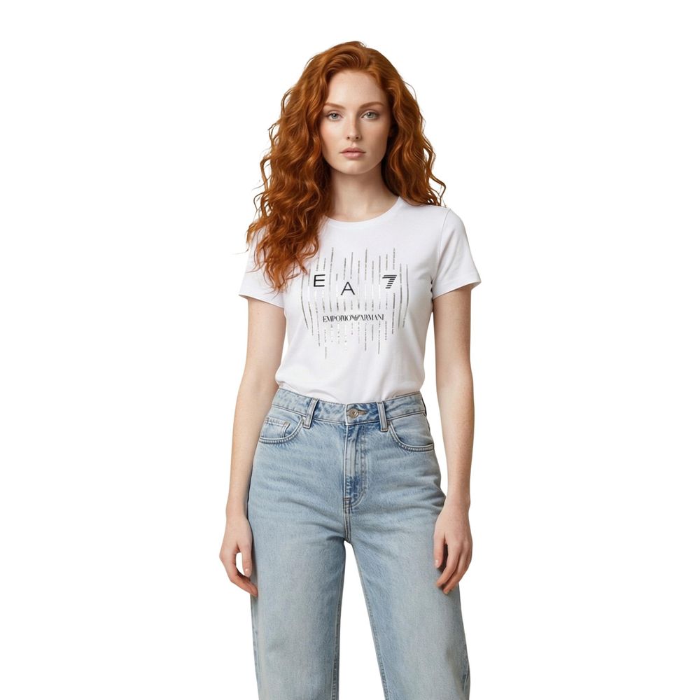 EA7 Emporio Armani White Cotton T-Shirt