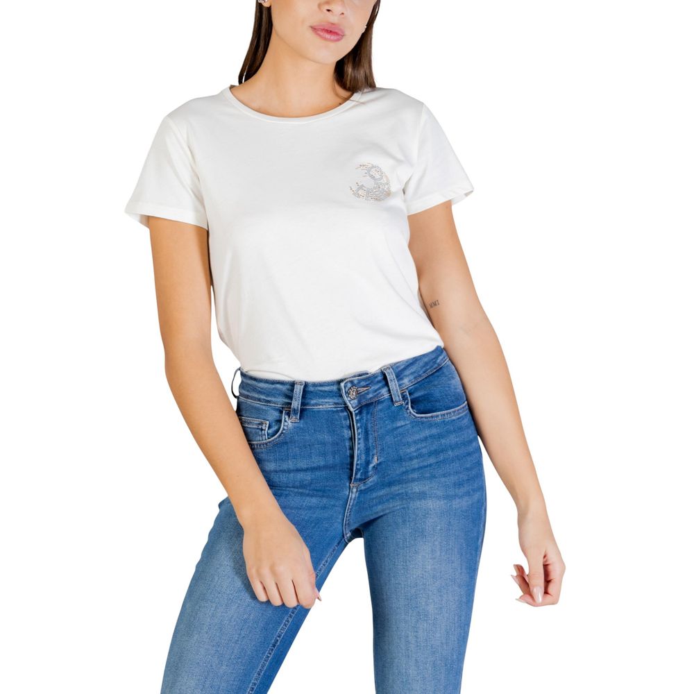 Liu Jo Cream Cotton T-Shirt