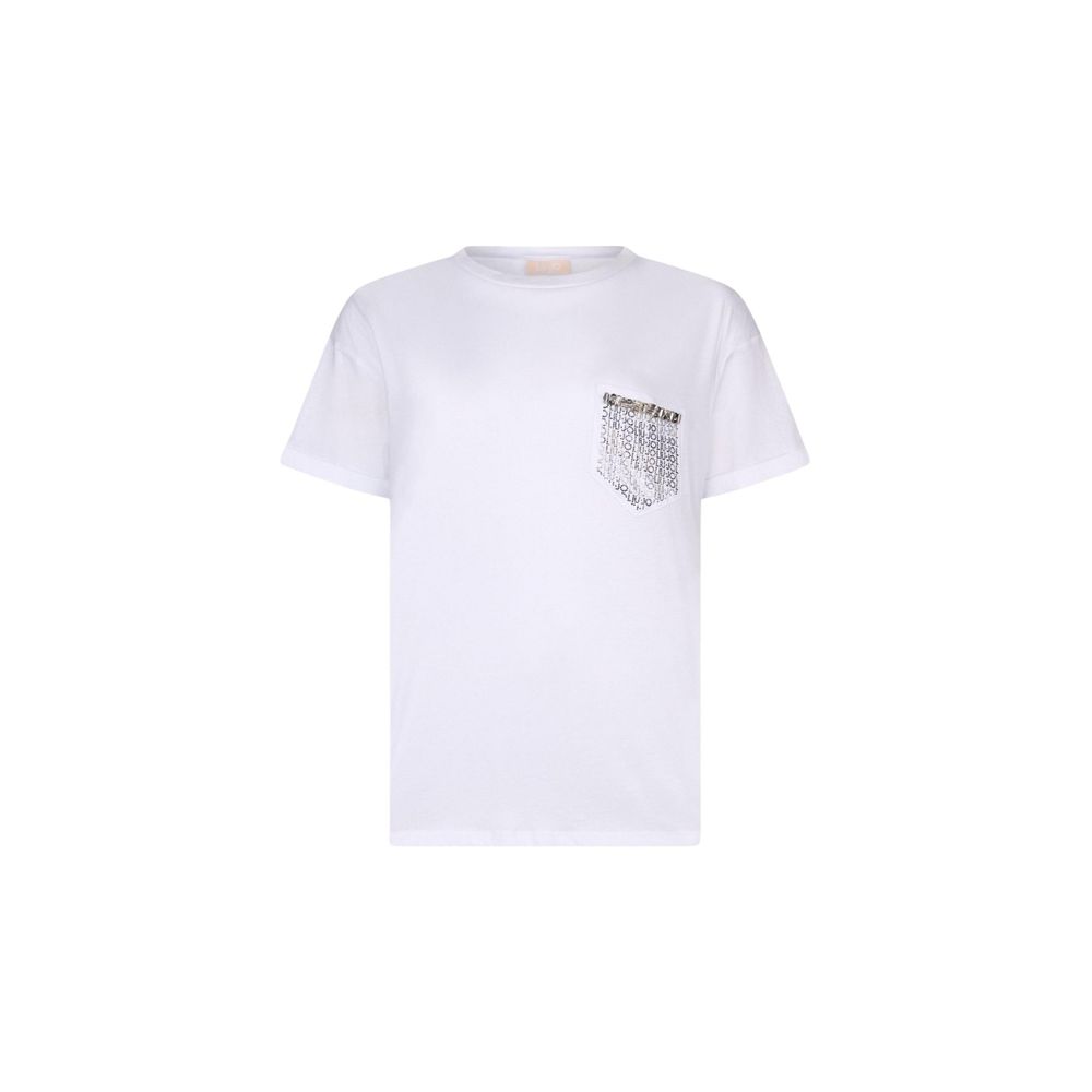 Liu Jo Cream Cotton T-Shirt